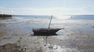 Bu video, Tanzanya, Zanzibar açıklarındaki okyanustaki alçak gelgitin 8K çözünürlükte yavaş çekimini gösteriyor.