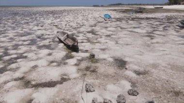Bu video, Tanzanya, Zanzibar açıklarındaki okyanustaki alçak gelgitin 8K çözünürlükte yavaş çekimini gösteriyor.