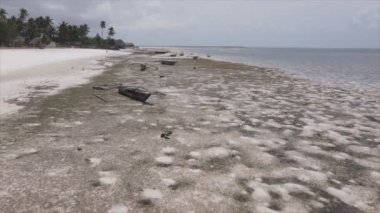 Bu video, Tanzanya, Zanzibar açıklarındaki okyanustaki alçak gelgitin 8K çözünürlükte yavaş çekimini gösteriyor.