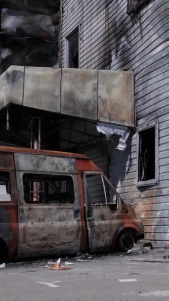 Αυτό Βίντεο Δείχνει Ένα Κατεστραμμένο Κτίριο Ενός Εμπορικού Κέντρου Στο — Αρχείο Βίντεο