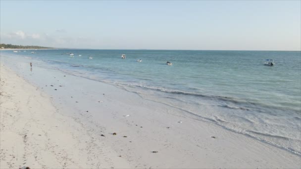 Stock Video Shows Aerial View Ocean Coast Zanzibar Tanzania Slow — 비디오