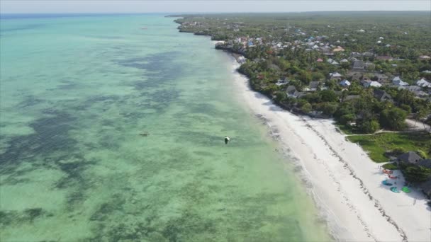 Acest Videoclip Stoc Arată Vedere Aeriană Oceanului Apropierea Coastei Zanzibar — Videoclip de stoc