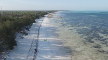 Bu stok videosu 8K çözünürlüklü, Tanzanya 'nın Zanzibar kıyısındaki okyanus manzarasını gösteriyor.