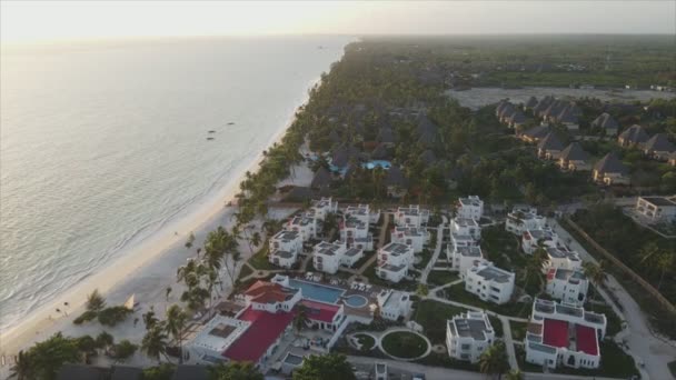 Stock Video Shows Aerial View Ocean Coast Zanzibar Tanzania Slow — Vídeo de stock