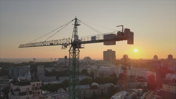 Stock Video Shows Construction Crane Construction Site Kyiv Ukraine Resolution — 비디오