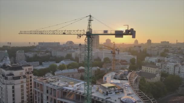 Stock Video Shows Construction Crane Construction Site Kyiv Ukraine Resolution — Vídeos de Stock