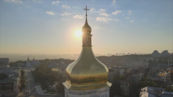 Stock Video Shows Sophia Church Morning Dawn Kyiv Ukraine Resolution — Stock video