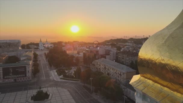 Deze Aandelenvideo Toont Sophia Kerk Ochtend Bij Dageraad Kiev Oekraïne — Stockvideo