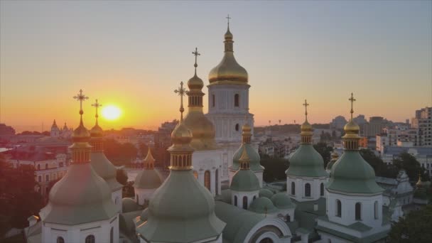 Este Vídeo Mostra Igreja Santa Sofia Manhã Amanhecer Kiev Ucrânia — Vídeo de Stock