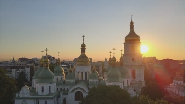 Stock Video Shows Sophia Church Morning Dawn Kyiv Ukraine Resolution — Stock Video
