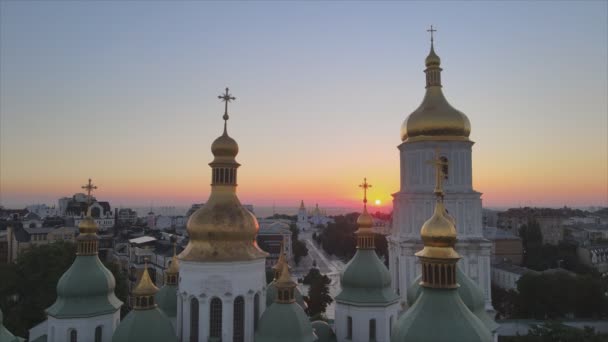 Stock Video Shows Sophia Church Morning Dawn Kyiv Ukraine Resolution — Vídeo de stock