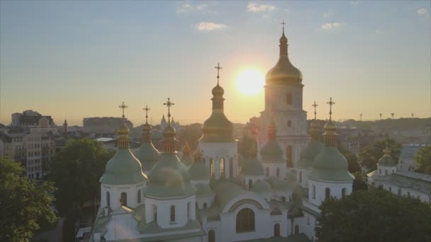 Video Sabah Şafak Vakti Ukrayna Kyiv Deki Aziz Sophia Kilisesi — Stok video