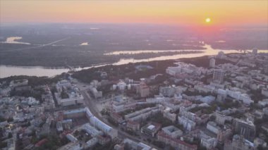 This stock video shows Kyiv city center, Ukraine in the morning in 8K resolution