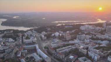 This stock video shows Kyiv city center, Ukraine in the morning in 8K resolution