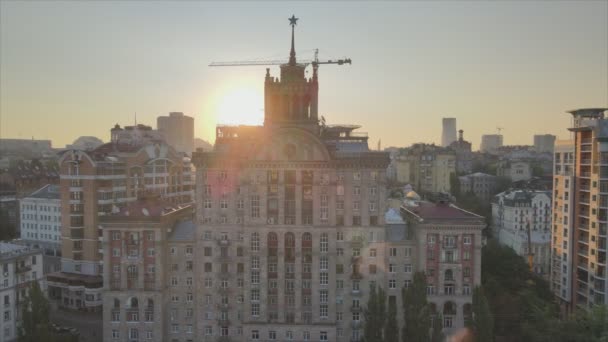 Этом Видео Показан Центр Киева Украина Утром Разрешении — стоковое видео