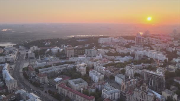 Ten Film Akcji Pokazuje Centrum Kijowa Ukraina Godzinach Porannych Rozdzielczości — Wideo stockowe