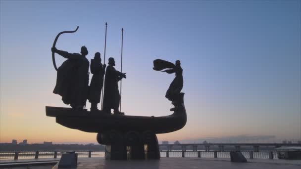 Этом Видео Показан Монумент Окраине Киева Утром Утра Украине Разрешении — стоковое видео