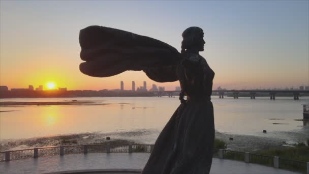 Stock Video Shows Monument Founders City Kyiv Morning Dawn Ukraine — Stok video