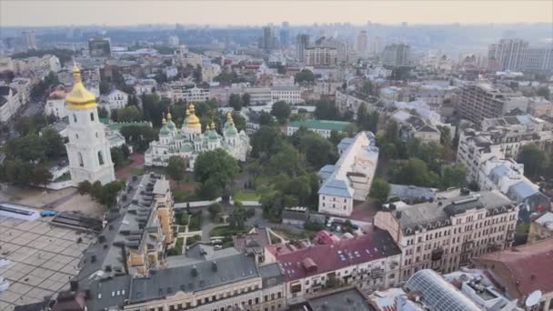Ten Materiał Dowodowy Pokazuje Widok Powietrza Kijowa Ukraina Rozdzielczości — Wideo stockowe