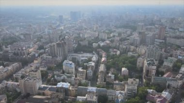 This stock footage shows aerial view of Kyiv, Ukraine in 8K resolution
