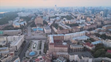 This stock footage shows aerial view of Kyiv, Ukraine in 8K resolution