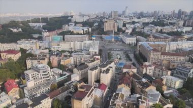 This stock footage shows aerial view of Kyiv, Ukraine in 8K resolution