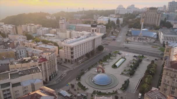 Stock Footage Shows Aerial View Kyiv Ukraine Sunrise Morning Resolution — Wideo stockowe