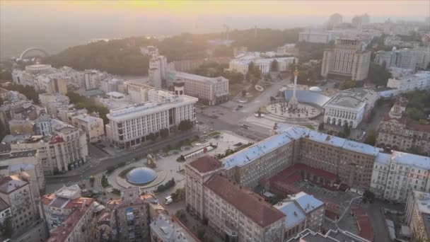 Nagranie Pokazuje Widok Powietrza Kijowa Ukraina Wschodzie Słońca Rozdzielczości Rano — Wideo stockowe