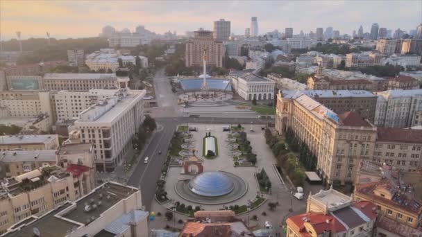 Stock Footage Shows Aerial View Kyiv Ukraine Sunrise Morning Resolution — Vídeo de Stock