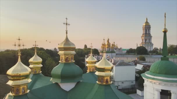 Stok Videosu Kyiv Pechersk Lavra Nın Sabah Gündoğumunda Ukrayna Nın — Stok video