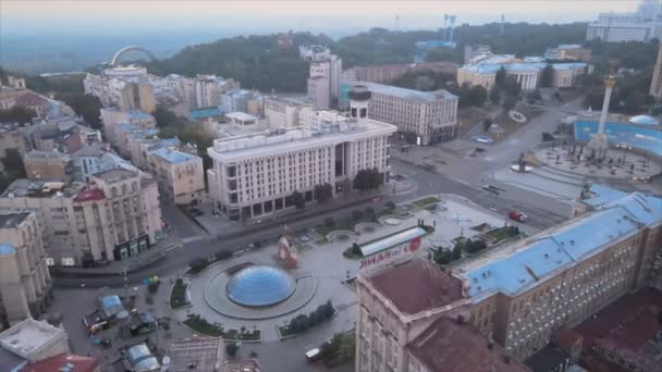 Nagranie Pokazuje Widok Lotu Ptaka Plac Niepodległości Kijowie Ukraina Rozdzielczości — Wideo stockowe