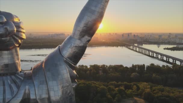 Esta Filmagem Mostra Vista Aérea Monumento Pátria Kiev Ucrânia Resolução — Vídeo de Stock