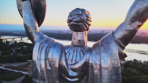 Questo Filmato Mostra Vista Aerea Del Monumento Madrepatria Kiev Ucraina — Video Stock