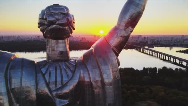 Acest Material Video Arată Vedere Aeriană Monumentului Patriei Din Kiev — Videoclip de stoc