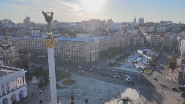 Stock Footage Shows Aerial View Monument Center Kyiv Ukraine Resolution — Vídeo de Stock