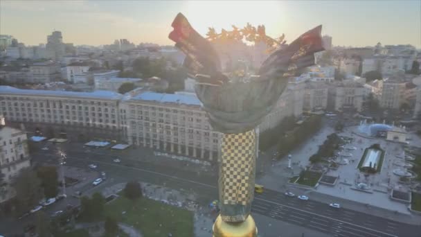 Stok Görüntüler Ukrayna Nın Başkenti Kyiv Deki Çözünürlüğündeki Anıtın Havadan — Stok video