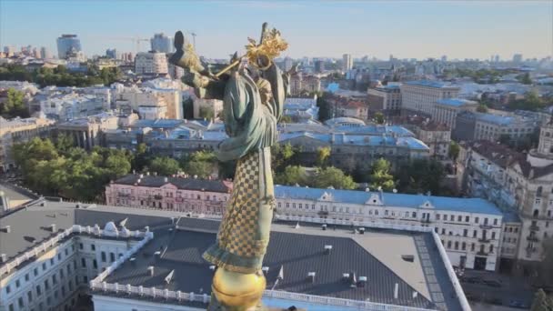 Stock Footage Shows Aerial View Monument Center Kyiv Ukraine Resolution — Video