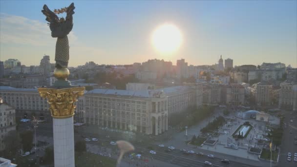 Questo Filmato Mostra Vista Aerea Del Monumento Nel Centro Kiev — Video Stock