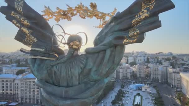 Stock Footage Shows Aerial View Monument Center Kyiv Ukraine Resolution — Stock videók