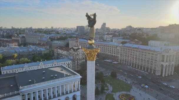 Questo Filmato Mostra Vista Aerea Del Monumento Nel Centro Kiev — Video Stock