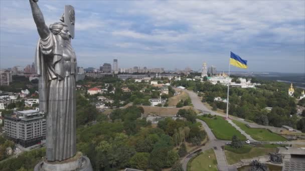 Dieses Archivmaterial Zeigt Luftaufnahme Des Motherland Monuments Kiew Ukraine Auflösung — Stockvideo
