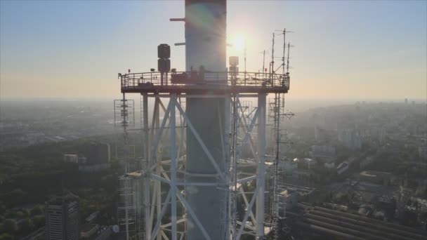Questo Filmato Mostra Vista Aerea Della Torre Della Mattino Kiev — Video Stock