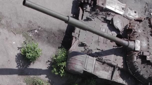 Stok Dikey Video Ukrayna Daki Yok Olmuş Askeri Teçhizatın Havadan — Stok video