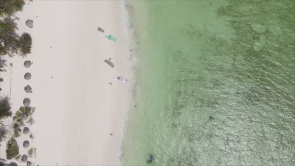 Stock Video Shows Aerial View Beach Zanzibar Island Tanzania Resolution — 图库视频影像