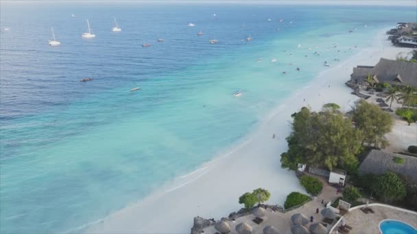 Toto Video Ukazuje Lodě Oceánu Pobřeží Zanzibaru Rozlišení — Stock video