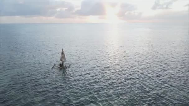 Stock Video Shows Boats Ocean Coast Zanzibar Resolution — Video Stock