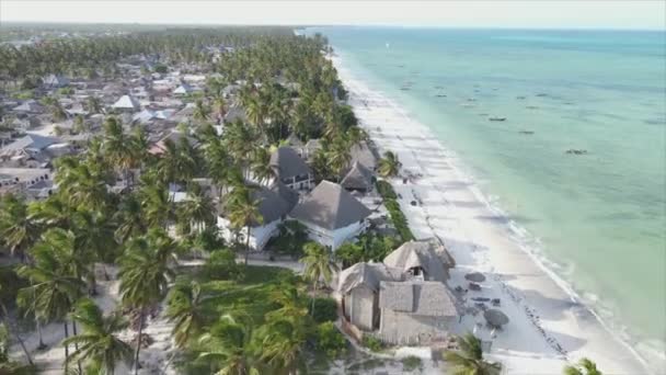 Nagranie Pokazuje Łodzie Oceanie Wybrzeży Zanzibaru Rozdzielczości — Wideo stockowe