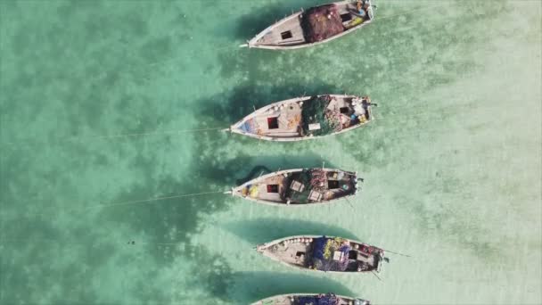 Video Çözünürlükte Zanzibar Açıklarında Okyanustaki Tekneleri Gösteriyor — Stok video
