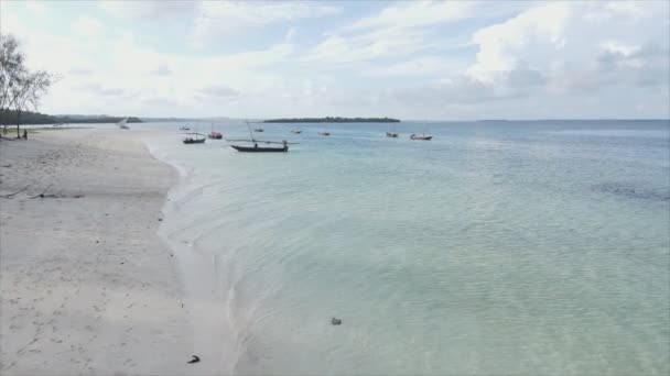 Цьому Відео Показано Човни Океані Біля Узбережжя Занзібару Роздільною Здатністю — стокове відео