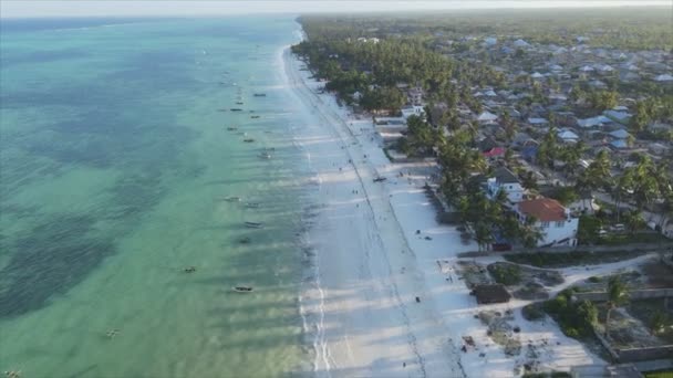 Stock Video Shows Boats Ocean Coast Zanzibar Resolution — Stock Video